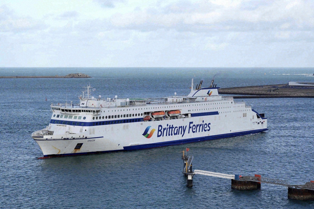The Brittany Ferries ship Galicia entering port