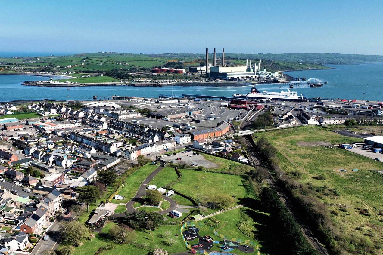 Larne ferry port in Northern Ireland, arrival port of the Cairnryan - Larne route