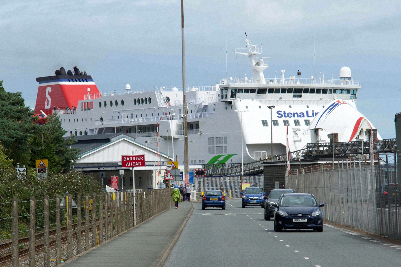 Stena Line ferry at the ferry terminal in Holyhead, Wales